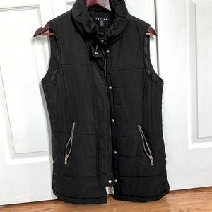 Tribal sleeveless black quilted long vest excellent condition worn once